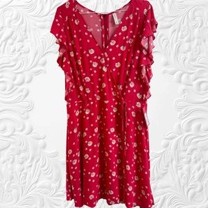 Xhilaration Pink mock wrap dress NWT . Size M